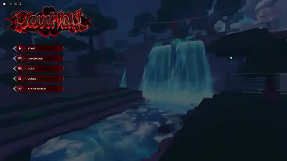 CloverFall main menu — Codes tab next to Start, Clan, and AFK Rewards